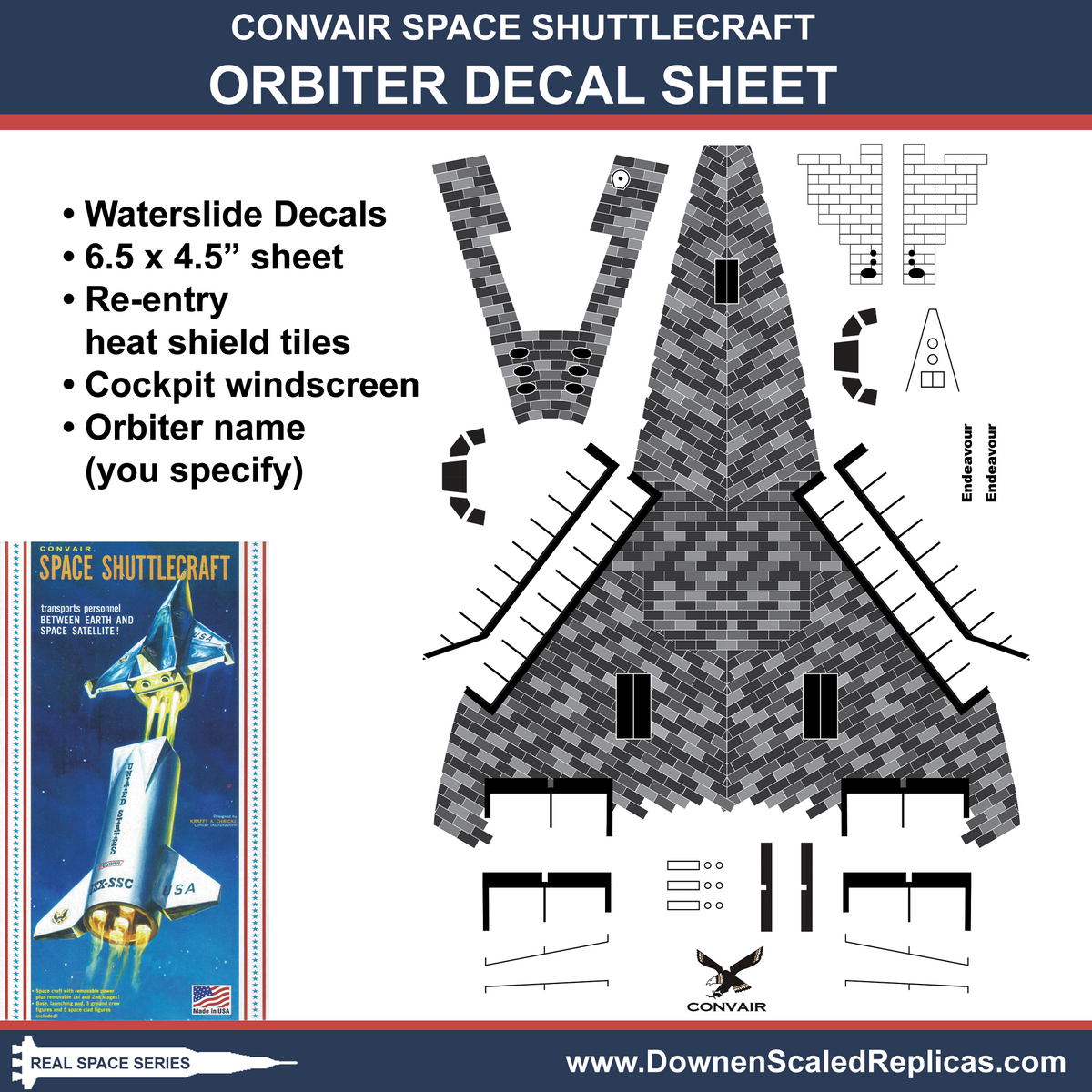 Convair Space Shuttlecraft Orbiter Decal Sheet