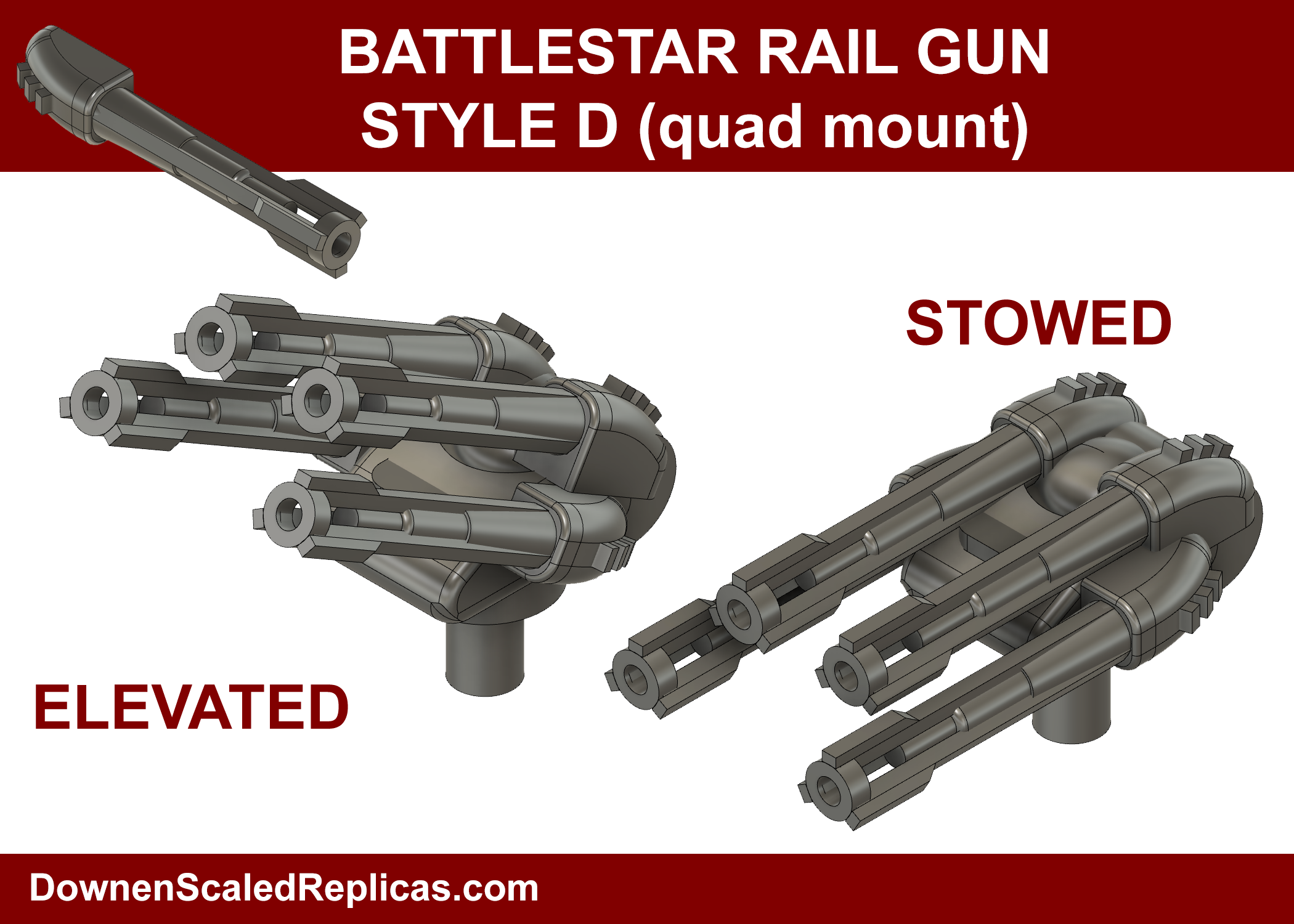 1/4105 Rail Guns - Style D Quad Mount