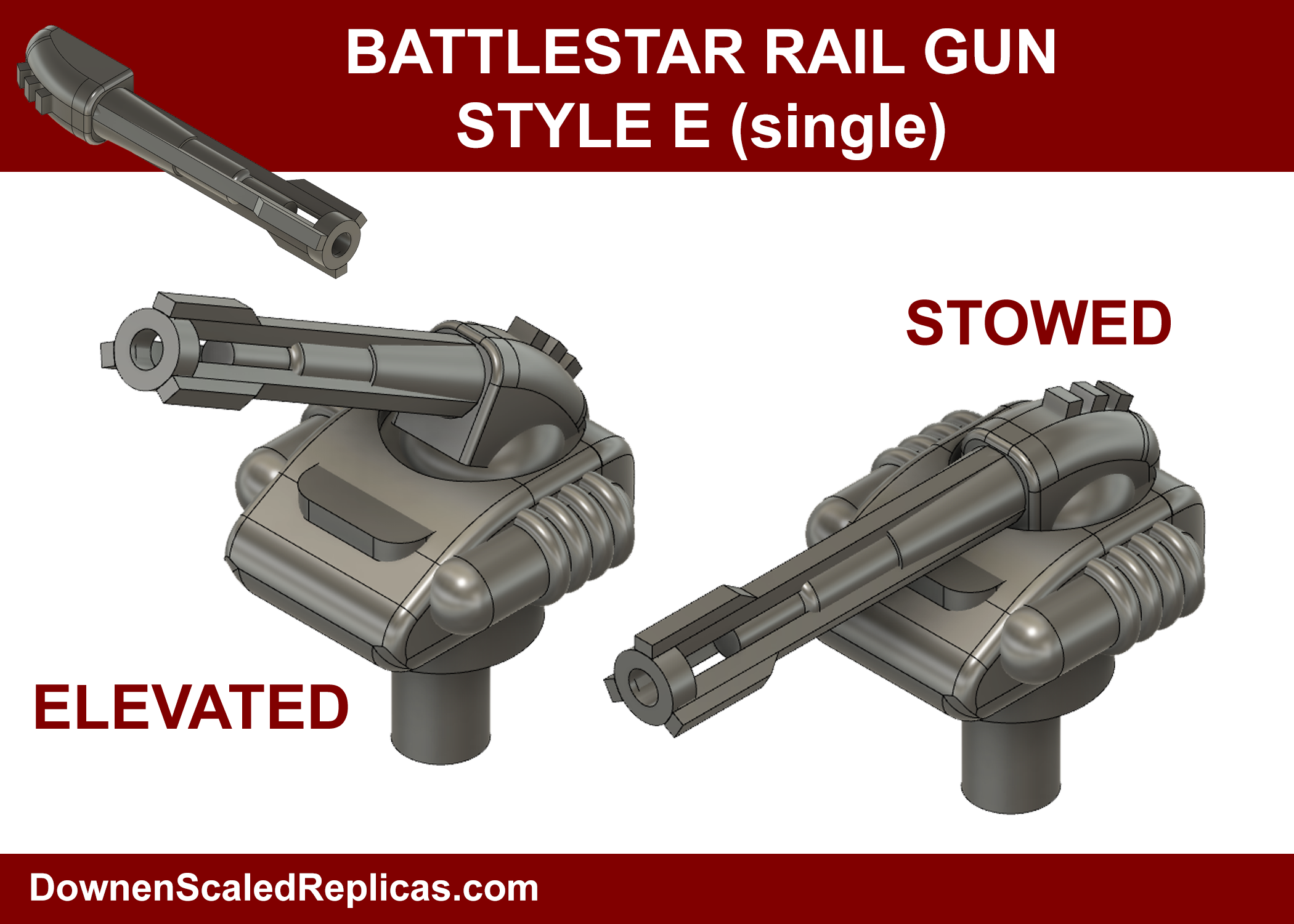 1/4105 Rail Guns - Style E Single Mount