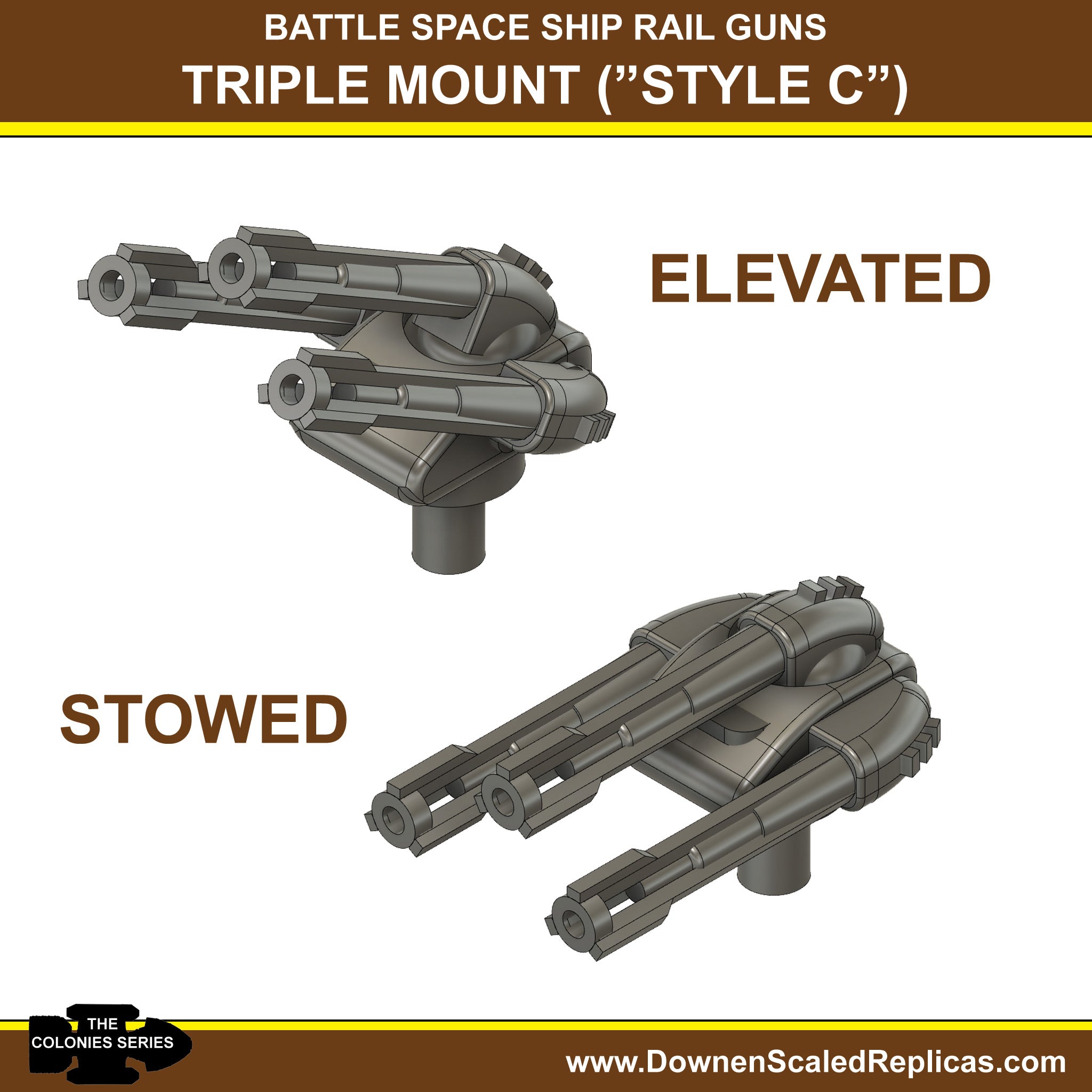 1/4105 Rail Guns - Style C Triple Mount