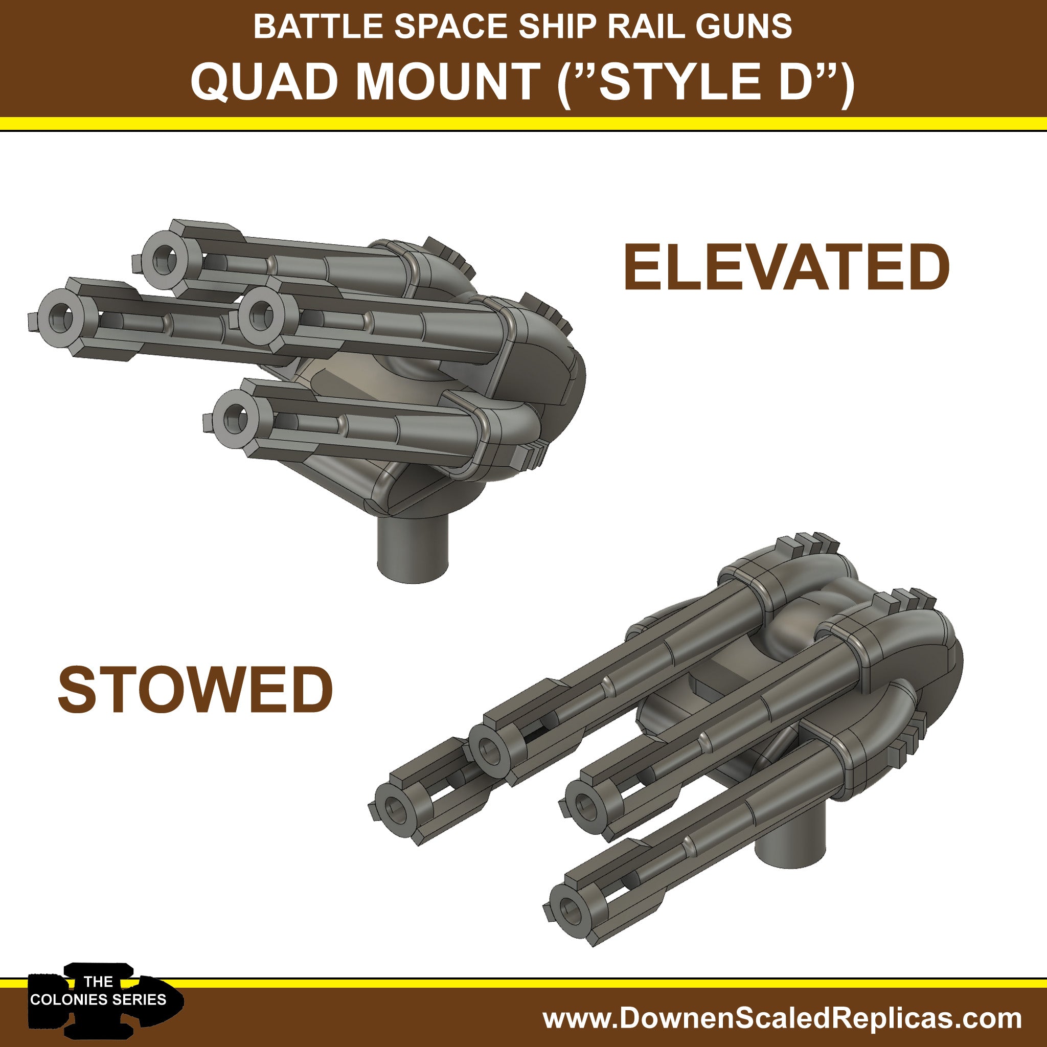 1/4105 Rail Guns - Style D Quad Mount