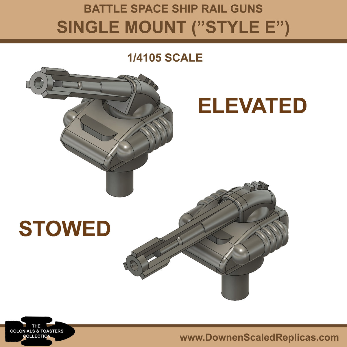 1/4105 Rail Guns - Style E Single Mount
