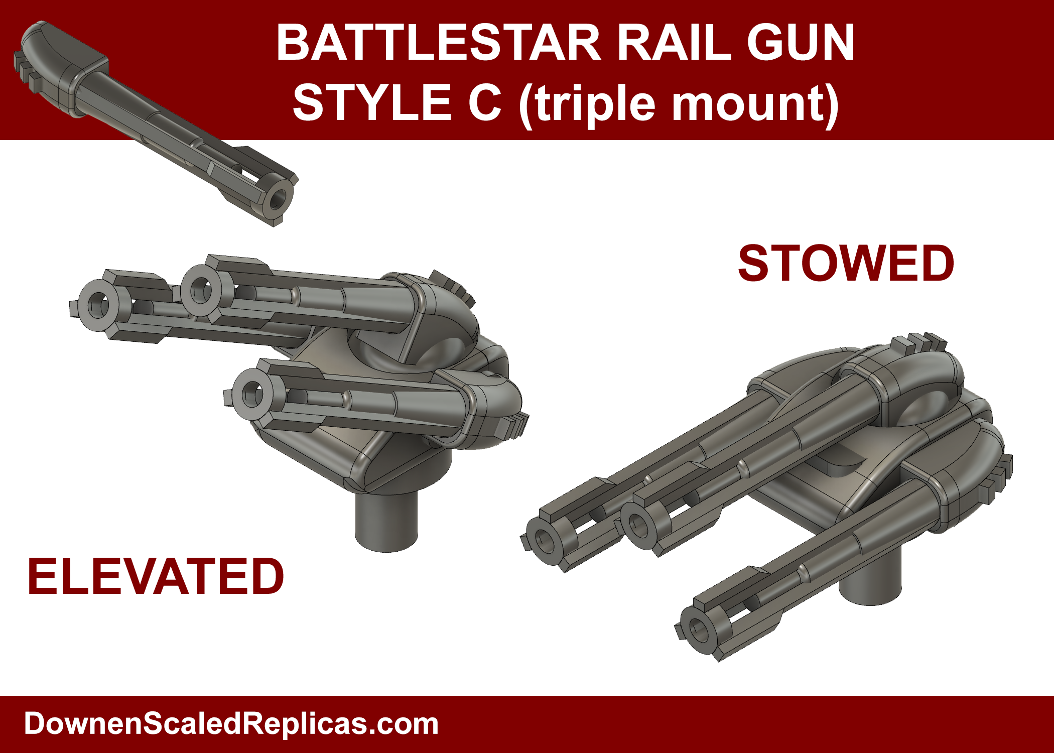 1/4105 Rail Guns - Style C Triple Mount